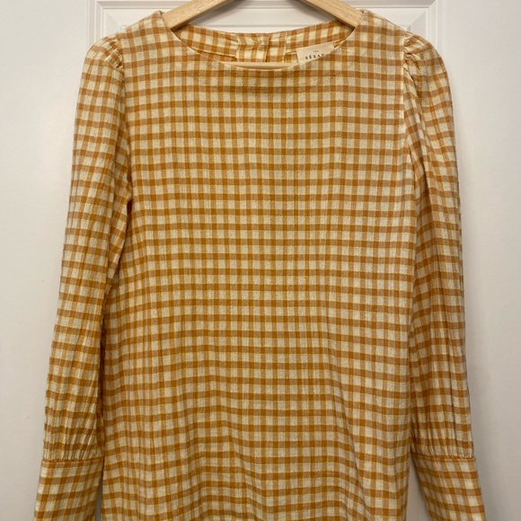 Sezane Lina Gingham Blouse - Picture 3 of 7